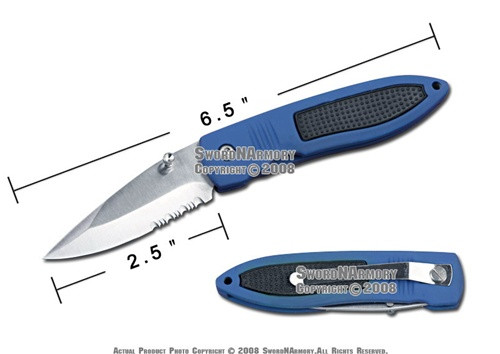 Stainless Steel Liner Lock Pocket Folder Knife, Serrated