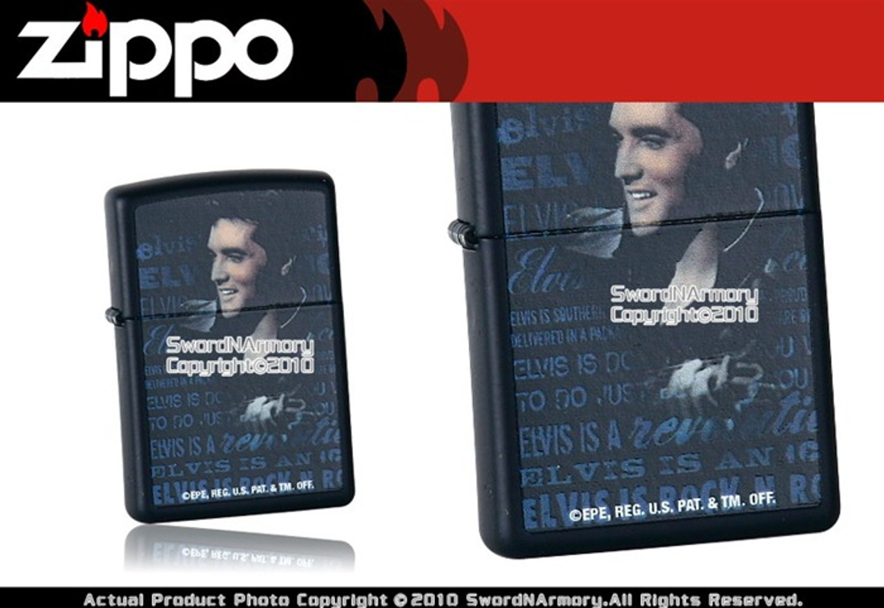 Presley Black Matte Zippo Lighter Brand New 24546