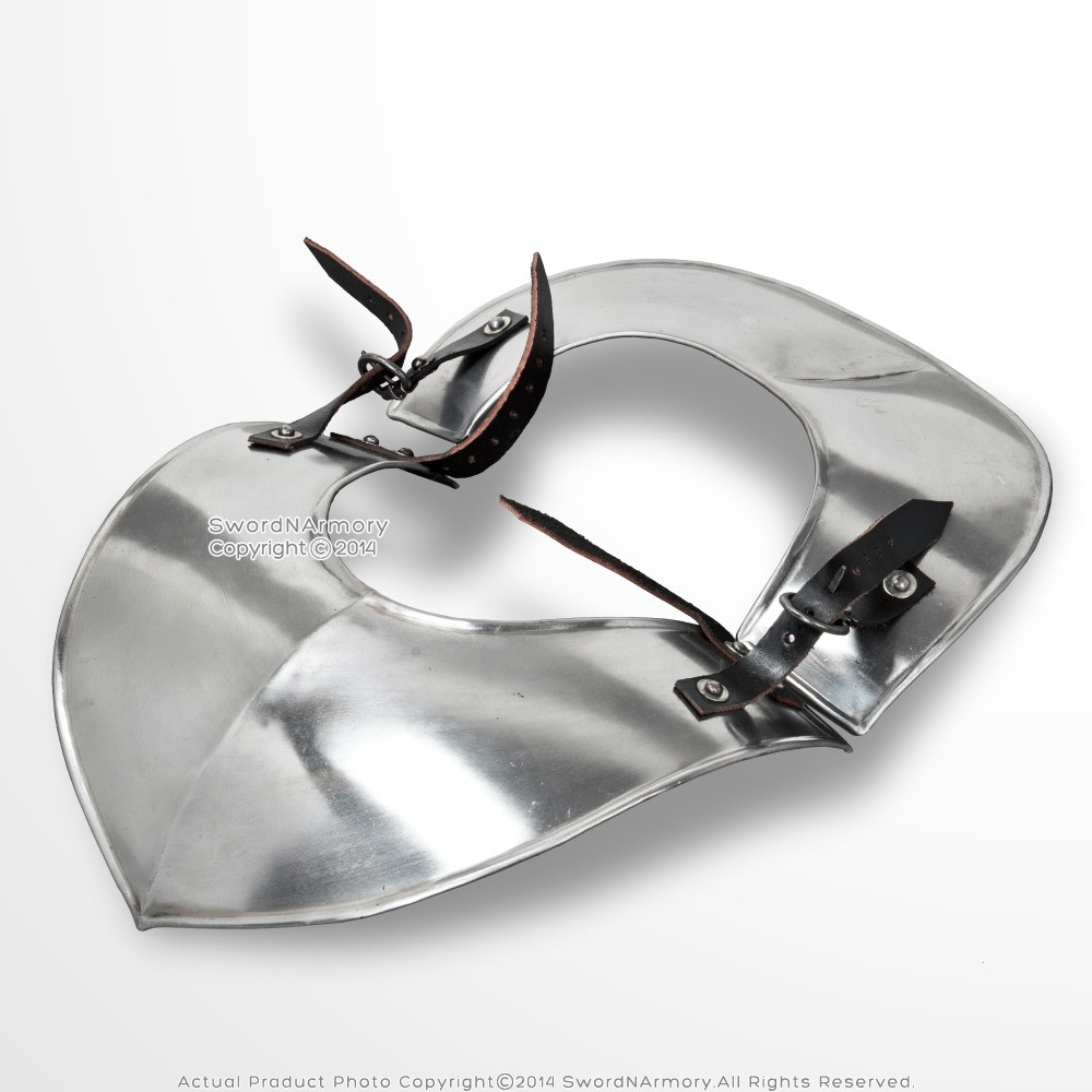 Medieval 18 Gauge Steel Plate Armor Classic Gorget H Neck