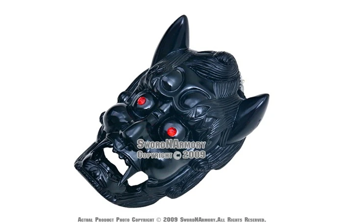 Japanese Kami Mask Sai Wall Mount Holder Black New