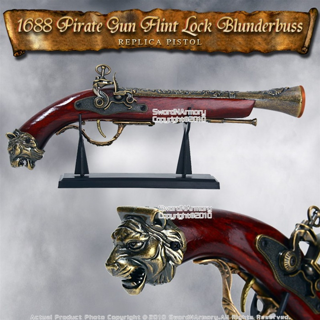 1688 Pirate Gun Flint Lock Blunderbuss Replica Pistol