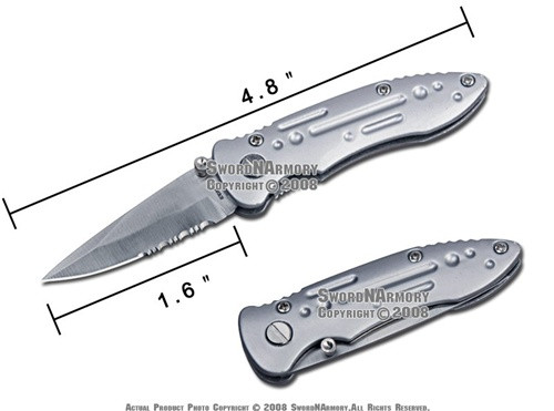 Pocket Folder Knife Liner Lock Knife With Serrated Blade