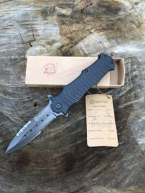 Mastiff Titanium Coated 7CR17MOV Steel Spring Assisted Opening Tactical Folding Knife