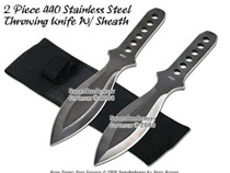 2 Pcs 8.5" 440 Stainless Steel Throwing Knife With Pouch