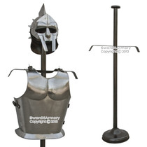 Steel Display Stand for Medieval Roman Body Armor Helmet