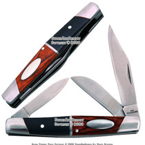 6 " Wooden Handle Triple Blade Pocket Folding Knife