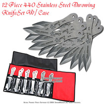 12 Piece 440 Stainless Steel Throwing Knife Set With Case 12 Piece 440 Stainless Steel Throwing Knife Set With Case