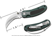 Pocket Folder Steel Toucan Rope Cutter Kerambit With Liner Lock, Green