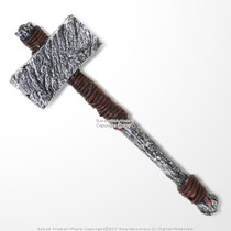 25" Viking Prehistoric Bronze Age Foam Hammer LARP Cosplay God of Thunder Costume Prop Accessory