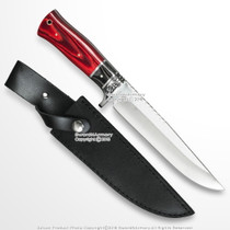 12" Razor Hunting Carrying Knife CHERRY Wood Handle & Sheath