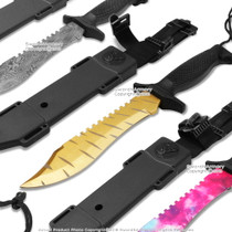 CS Go 12" Tactical Hunting Knife Bowie 3D Pattern Fixed Blade with Belt Sheath CS Go 12" Tactical Hunting Knife Bowie 3D Pattern Fixed Blade with Belt Sheath