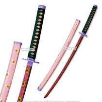 38” Steel LARP Cosplay Anime Kokushibo Demon Eye Sword w/ Scabbard Costumes