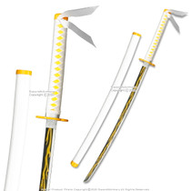 38" Steel LARP Cosplay Anime Zenitsu Agatsuma Demon Sword Scabbard Costumes