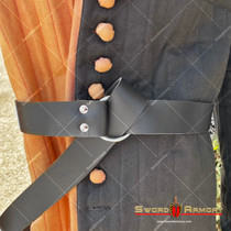 Black Genuine Leather Viking Ring Belt for Medieval Renaissance Costume LARP