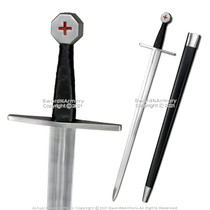 Functional Handmade Medieval Templar Sword Scabbard Cold Peened Tang SCA