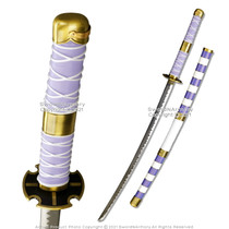 40" Anime One Luffy Fantasy Katana Nidai Kitetsu Steel Unsharpened Blade w/ Scab