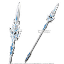 39" Silver Blue Fantasy Spear Staff Foam Anime Video Game Cosplay Costume Prop 39" Silver Blue Fantasy Spear Staff Foam Anime Video Game Cosplay Costume Prop