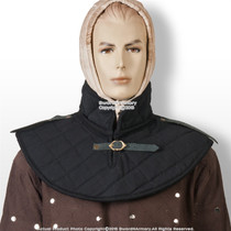 Cotton Padded Collar Aventail Chain Mail Neck Protector For SCA LARP Reenactment Black