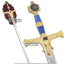 49" Medieval  King Soloman Templar Sword Blue  Handle