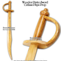 30 " Wooden Pirate Practice Sword Cutlass Prop