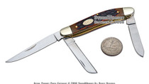 7.5" Vintage Style Triple Bladed Pocket Folding Knife With Stag Handle 7.5" Vintage Style Triple Bladed Pocket Folding Knife With Stag Handle