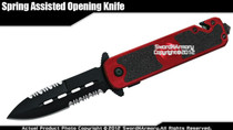 Assisted Opening Pocket Knife Surgical Steel Partial Serration Gripped Handle RD