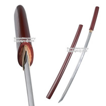 Onikiri Red Shirasaya Samurai Katana Sword 1045 Steel Carbon Steel Sharp Edge