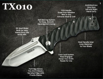 Defcon TX010 Proelia Tanto Point D2 Steel Blade Ball Bearing Liner Lock G10 Handle Tactical Folding Knife *comes in a variety of blade finishes and handle colors*