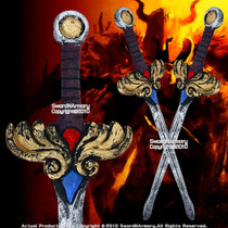 Set of 2 Foam Padded Fantasy Knight Long Swords LARP