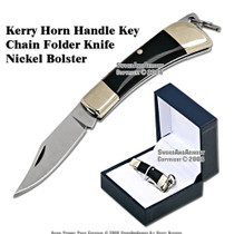 Key Chain Pocket Folding Knife Kerry With Horn Handle And Gift Box