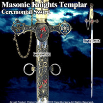 Masonic Knights Templar Ceremonial Sword w/ Antiqued Bronze Masonic Knights Templar Ceremonial Sword w/ Antiqued Bronze