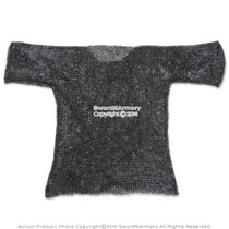 Large Functional Medieval Chainmail Shirt Haubergeon Flat Ring Wedge Riveted SCA