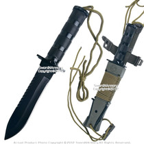 Fixed Blade Dagger Military Serrated Complete Survival Knife W/ Kit & Sheath
