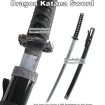 Black Classic Japanese Dragon Samurai Katana Sword