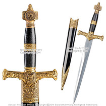 Medieval Jewish Menorah Star of David King Solomon Fantasy Dagger with Sheath