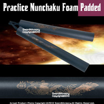 28" Black Dragon Foam Padded Nunchuck With Nylon Rope