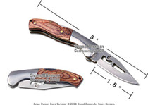Steel Lock Back Pocket Folder Knife With Wooden Handle