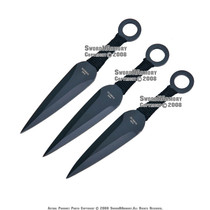 6.5" Black Set of 3 Stainless Steel Throwing Knife Anime Ninja Kunai with Sheath 6.5" Black Set of 3 Stainless Steel Throwing Knife Anime Ninja Kunai with Sheath