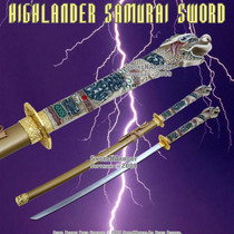 Highlander Style Samurai Katana Dragon Sword Gold Scab Highlander Style Samurai Katana Dragon Sword Gold Scab