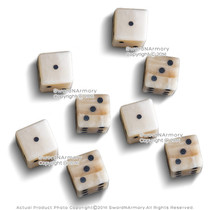 8 Pcs Genuine White Bone Gambling Handmade Roman Dice Inlaid Pips Casino Game 8 Pcs Genuine White Bone Gambling Handmade Roman Dice Inlaid Pips Casino Game