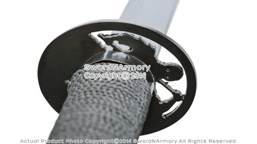 19" Dual Full Tang Blade Black Ninja Swords Machete with Back Carrying ...