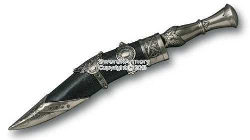 13.5" Long Kukuri Knife Gurkha Fantasy Dagger Ornate Stainless Steel Blade