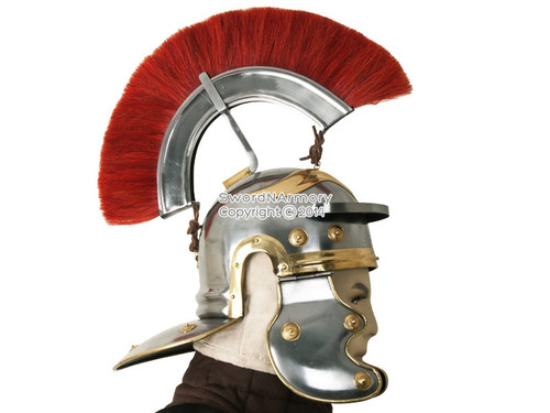 NEW Medieval Replica ROMAN CENTURION Steel Helmet with Lining & Removable Plume 