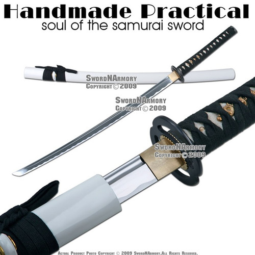 Handmade Practical Musashi Samurai Katana Sword White