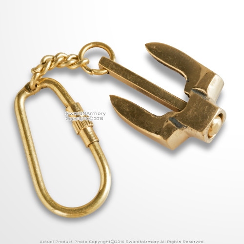 Gold Anchor Magnifying Glass Keychain- Order Wholesale