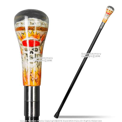 Pirate’s Helm Fantasy Walking Cane Glass like Polyresin Handle Gentleman’s Stick