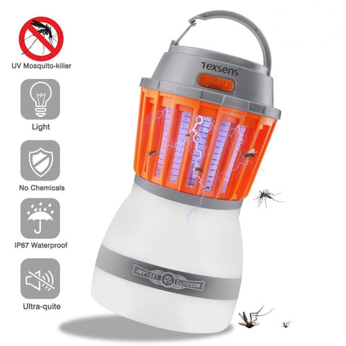 Texsens Bug Zapper Camping Lantern IP67 Cordless Rainproof Mosquito Killer Lamp Texsens Bug Zapper Camping Lantern IP67 Cordless Rainproof Mosquito Killer Lamp