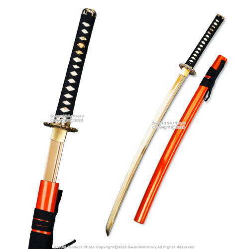 40" Golden Functional Musha Collection Katana Anodized Samurai Sword Full Tang