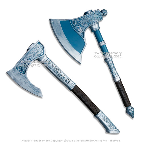 2 Pc 22.5" Foam Axe Set Assassin Norse Nord Fantasy Video Game Cosplay Costume