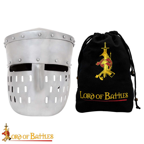 Crusader Knight Historical Bucket Steel Helmet Crusader Knight Historical Bucket Steel Helmet